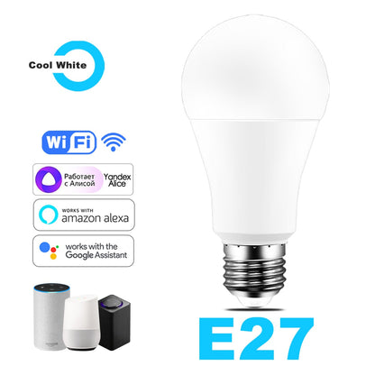 Wi-Fi Smart RGB + White Light Bulb - Alexa/Google Home Compatible - Dimmable, Timer, Color Changing