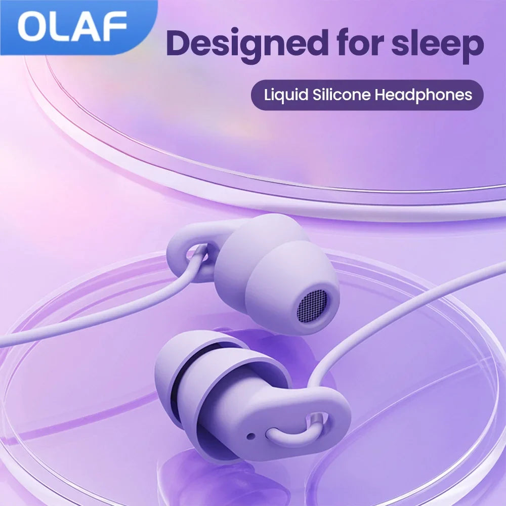 olaf Soft Silicone Wired In-Ear Earphones – 3.5mm Jack, Sleep-Friendly Comfort Fit, Built-In Mic, In-Line Controls, 1.2m Cable, Water-Resistant, CE/FCC/RoHS