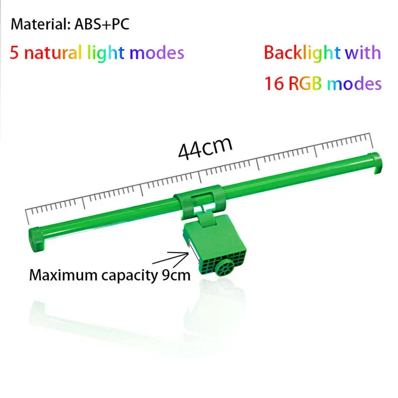 RGB Monitor Light Bar – Upgraded Wide Clamp (9cm), Touch Dimming, LED Desk & Gaming Lamp
