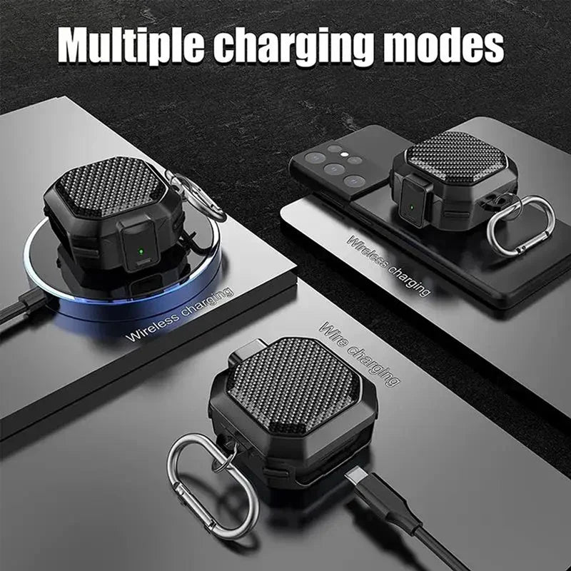 Switch Buckle Armor Case Cover for Samsung Galaxy Buds – Secure Lock Design with Buckle Hook, Protective Plastic Shell