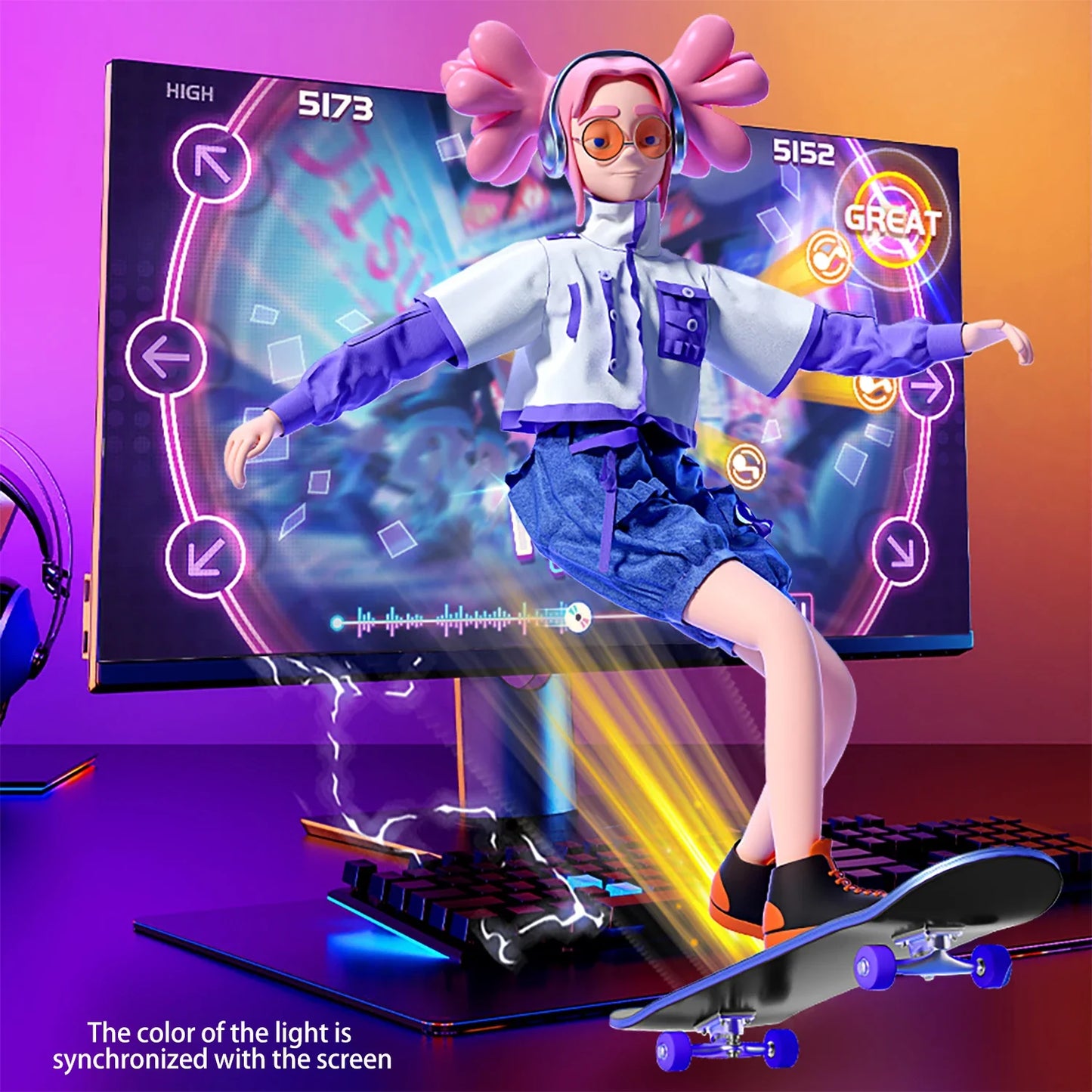 RGB Monitor Backlight Strip for PC – USB Sync LED, App Control, SMD5050, 27–34" Display