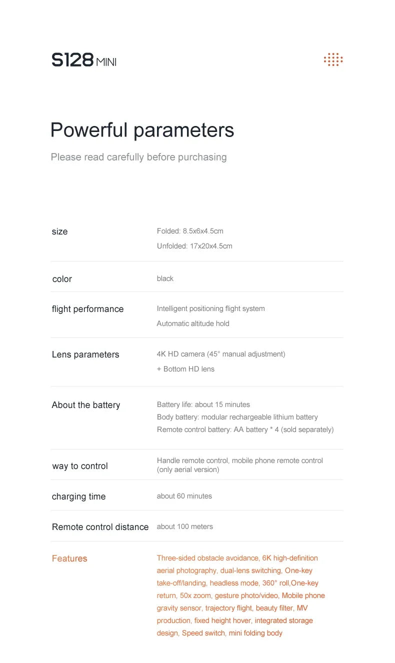 S128 Mini Drone - 4K Professional HD Camera, Triple Battery, 2024 Model