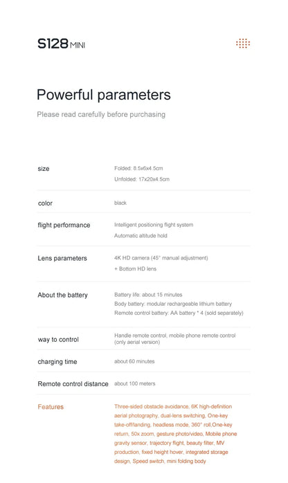 S128 Mini Drone - 4K Professional HD Camera, Triple Battery, 2024 Model