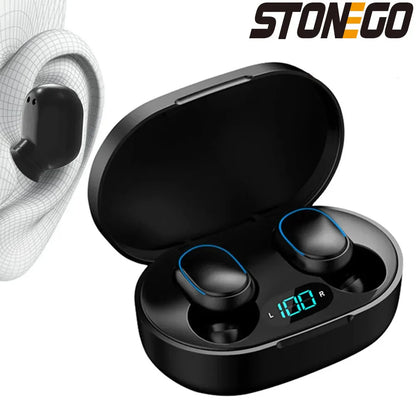 STONEGO Bluetooth 5.1 True Wireless Earbuds – Active Noise Cancelling, IPX5 Waterproof In-Ear Headphones, Built-In Mic, One-Step Pairing, LED Battery Display, 4H Playtime (10H with Case), For Gaming & Mobile