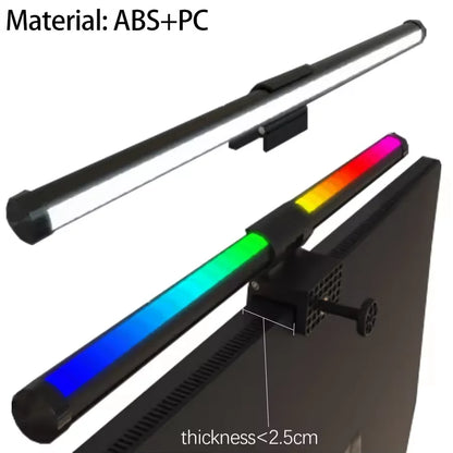 RGB Monitor Light Bar – Upgraded Wide Clamp (9cm), Touch Dimming, LED Desk & Gaming Lamp