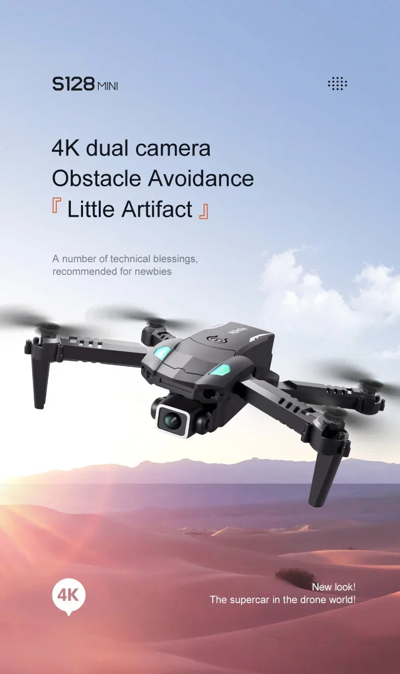 S128 Mini Drone - 4K Professional HD Camera, Triple Battery, 2024 Model