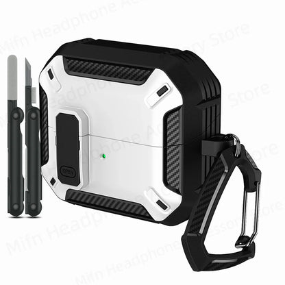 Carbon Fiber Switch Case Cover for Samsung Galaxy Buds 3/Buds 3 Pro – Hard Shell Protection, Secure Lock, Includes Cleaning Kit