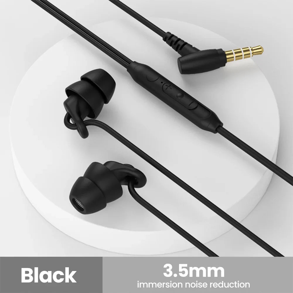 olaf Soft Silicone Wired In-Ear Earphones – 3.5mm Jack, Sleep-Friendly Comfort Fit, Built-In Mic, In-Line Controls, 1.2m Cable, Water-Resistant, CE/FCC/RoHS
