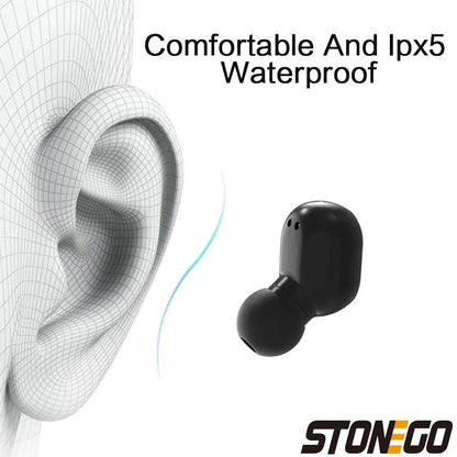 STONEGO Bluetooth 5.1 True Wireless Earbuds – Active Noise Cancelling, IPX5 Waterproof In-Ear Headphones, Built-In Mic, One-Step Pairing, LED Battery Display, 4H Playtime (10H with Case), For Gaming & Mobile