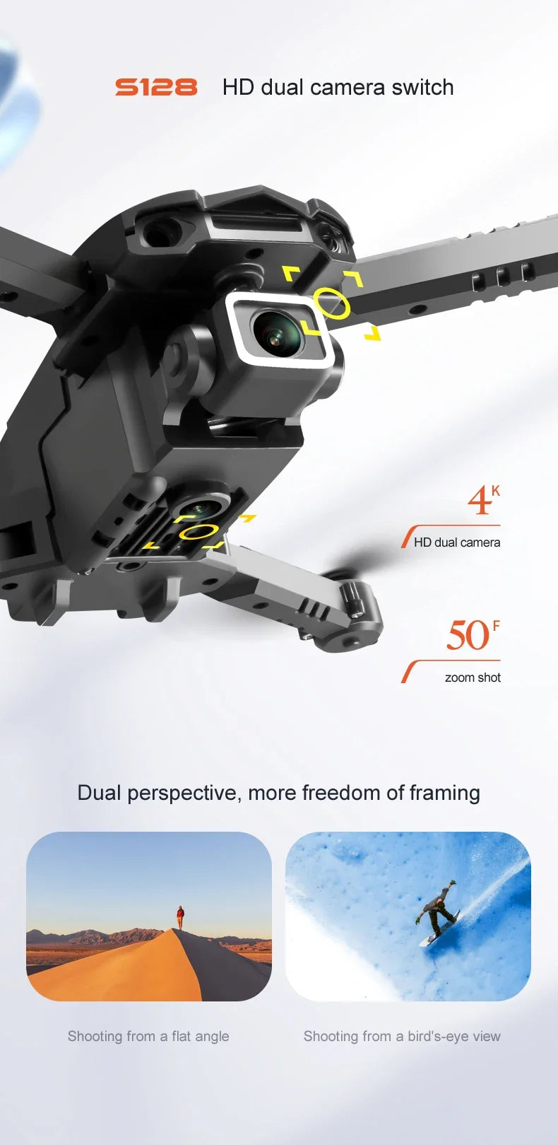 S128 Mini Drone - 4K Professional HD Camera, Triple Battery, 2024 Model