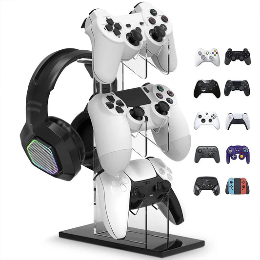 Game Controller Display Stand Earphones Holder for PS5/PS4/Switch Pro/Xbox Joystick Accessories ABS Gaming Stereoscopic Support