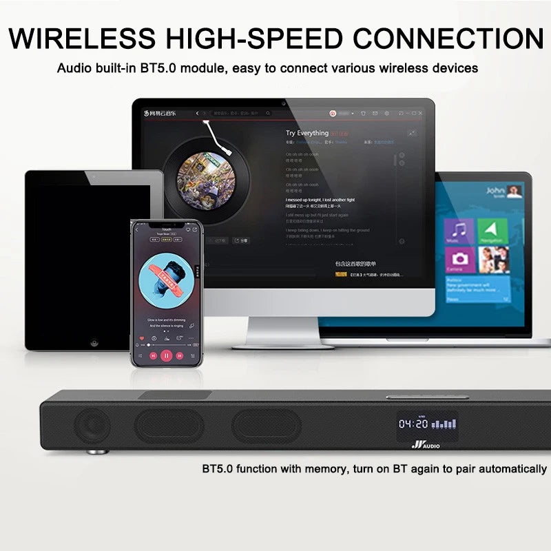 Home Theater System 7.2 Surround Sound Wireless Soundbar with Wireless Subwoofer and Remote Control