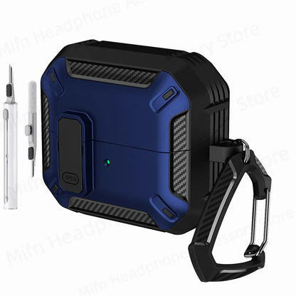 Carbon Fiber Switch Case Cover for Samsung Galaxy Buds 3/Buds 3 Pro – Hard Shell Protection, Secure Lock, Includes Cleaning Kit