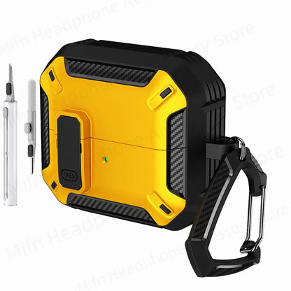 Carbon Fiber Switch Case Cover for Samsung Galaxy Buds 3/Buds 3 Pro – Hard Shell Protection, Secure Lock, Includes Cleaning Kit