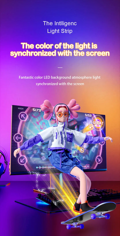 RGB Monitor Backlight Strip for PC – USB Sync LED, App Control, SMD5050, 27–34" Display