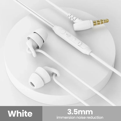 olaf Soft Silicone Wired In-Ear Earphones – 3.5mm Jack, Sleep-Friendly Comfort Fit, Built-In Mic, In-Line Controls, 1.2m Cable, Water-Resistant, CE/FCC/RoHS