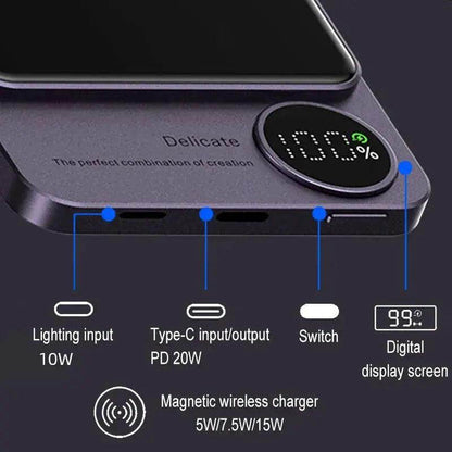 PowerHub ChargeMate Wireless Charger - MagSafe Power Bank for iPhone