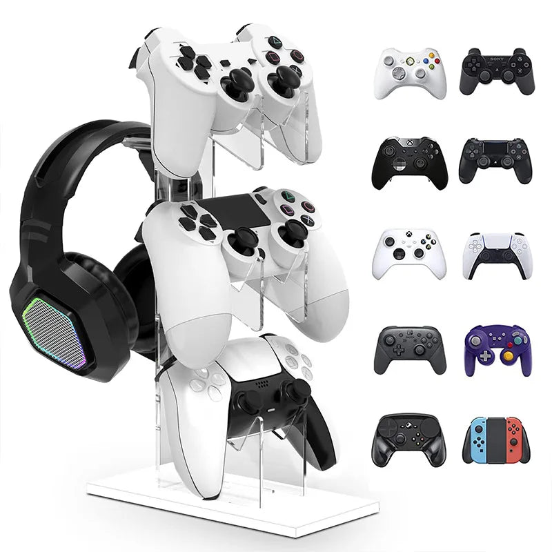 Game Controller Display Stand Earphones Holder for PS5/PS4/Switch Pro/Xbox Joystick Accessories ABS Gaming Stereoscopic Support