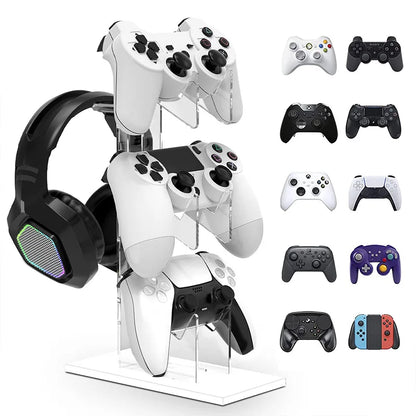 Game Controller Display Stand Earphones Holder for PS5/PS4/Switch Pro/Xbox Joystick Accessories ABS Gaming Stereoscopic Support