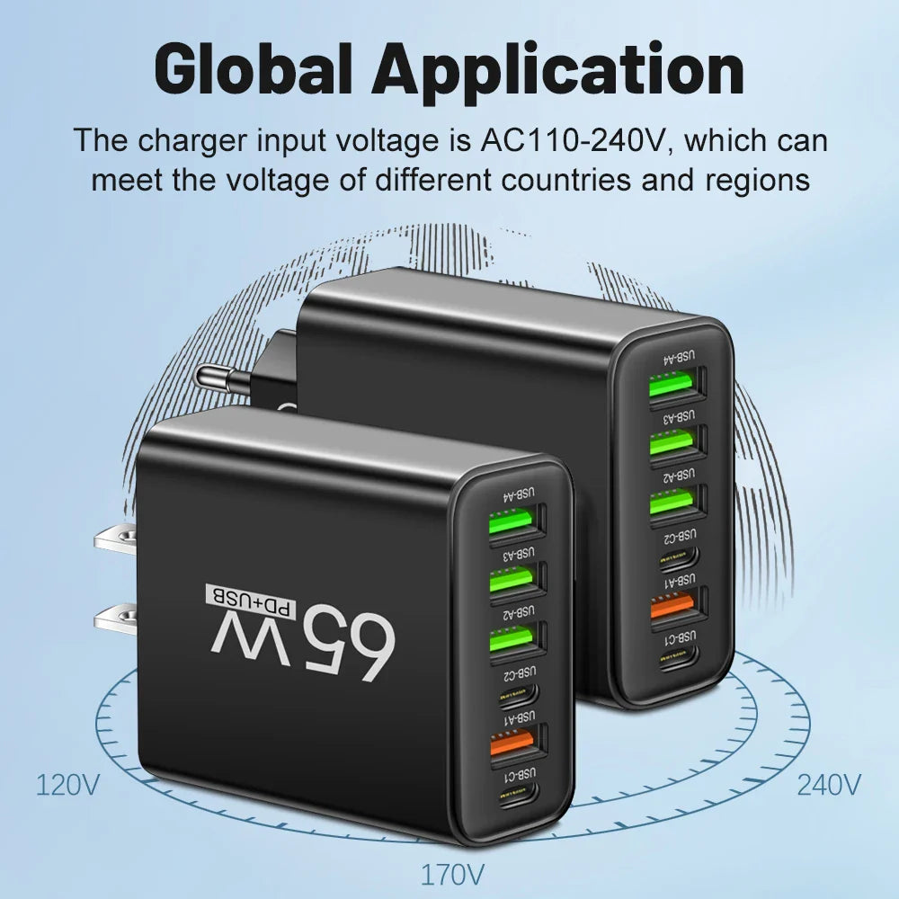 USB Wall Charger – 6-Port Fast Charging