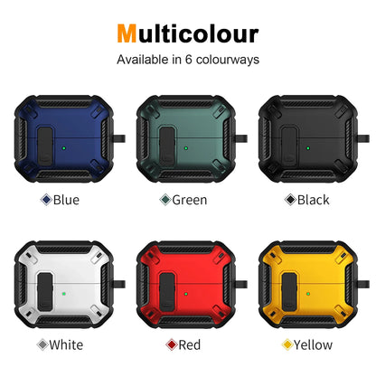 Carbon Fiber Switch Case Cover for Samsung Galaxy Buds 3/Buds 3 Pro – Hard Shell Protection, Secure Lock, Includes Cleaning Kit