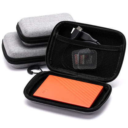 Portable Leather Earphone Case – Shockproof Hard Shell Storage Bag, Slim & Stylish Protection