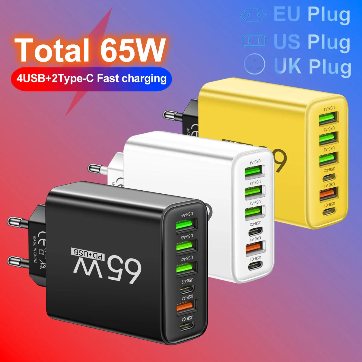 USB Wall Charger – 6-Port Fast Charging