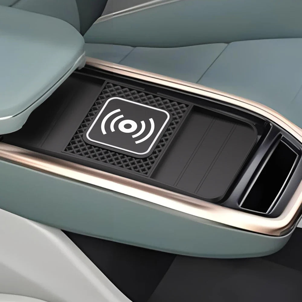 Wireless Charging Car Console Mat – Non-Slip Organizer Pad