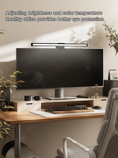 RGB Monitor Light Bar – Upgraded Wide Clamp (9cm), Touch Dimming, LED Desk & Gaming Lamp