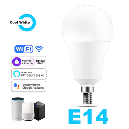 Wi-Fi Smart RGB + White Light Bulb - Alexa/Google Home Compatible - Dimmable, Timer, Color Changing