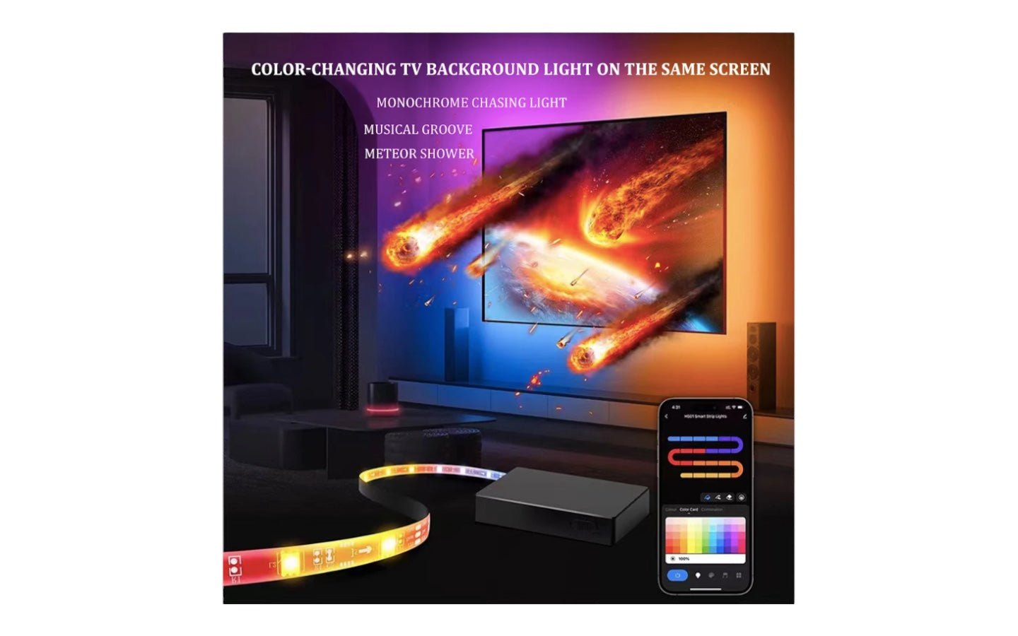 Smart Ambient TV Led Backlight 4K HDMI 2.0 Device Box