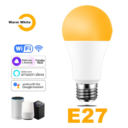Wi-Fi Smart RGB + White Light Bulb - Alexa/Google Home Compatible - Dimmable, Timer, Color Changing
