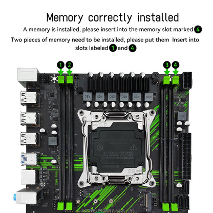 X99 PR9-H Motherboard Optional Xeon E5 2640 V4 LGA 2011-3 CPU Kit Set 16GB DDR4 Memory RAM NVME M.2