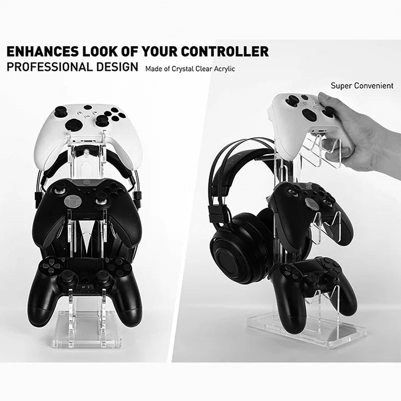 Game Controller Display Stand Earphones Holder for PS5/PS4/Switch Pro/Xbox Joystick Accessories ABS Gaming Stereoscopic Support