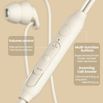 olaf Soft Silicone Wired In-Ear Earphones – 3.5mm Jack, Sleep-Friendly Comfort Fit, Built-In Mic, In-Line Controls, 1.2m Cable, Water-Resistant, CE/FCC/RoHS