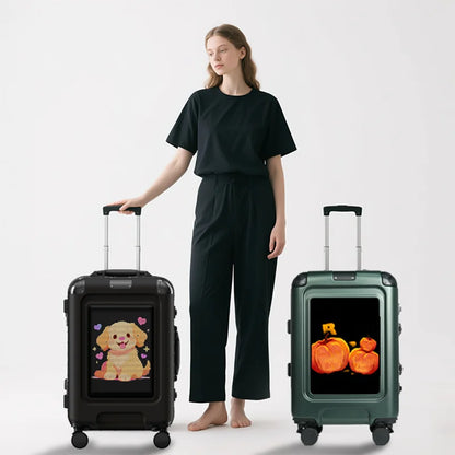 LED Smart Suitcase Trip Cabin Luggage Travel Suitcases Cabin Carrier 20 Inch Carrier Trolley Case Carry-On Suitcase