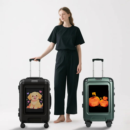 LED Smart Suitcase Trip Cabin Luggage Travel Suitcases Cabin Carrier 20 Inch Carrier Trolley Case Carry-On Suitcase
