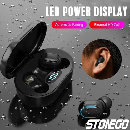 STONEGO Bluetooth 5.1 True Wireless Earbuds – Active Noise Cancelling, IPX5 Waterproof In-Ear Headphones, Built-In Mic, One-Step Pairing, LED Battery Display, 4H Playtime (10H with Case), For Gaming & Mobile