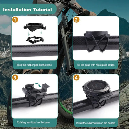 Garmin Smartwatch Bike Mount – Handlebar Holder, Durable Build, Quick Install, Multiple Strap Sizes, Secure Fit