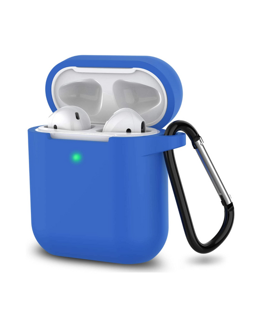 Silicone AirPods Case (1st & 2nd Gen): Front LED Visible, Supports Wireless/Wired Charging