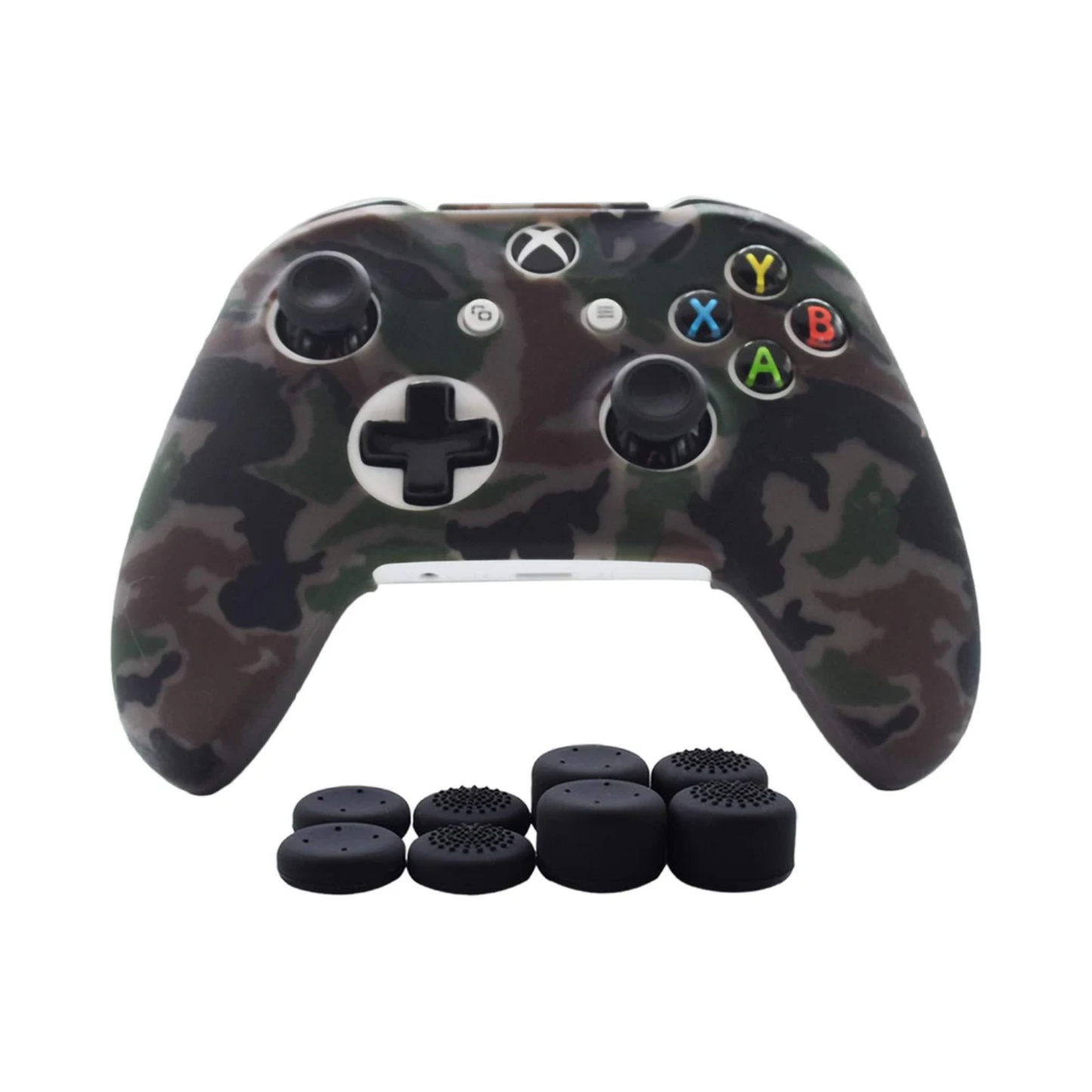 Silicone Camouflage Cover for Xbox One/S/X Controller – Soft Grip, Full Protection, 8 Thumb Caps