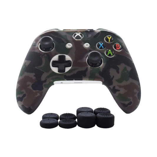 Silicone Camouflage Cover for Xbox One/S/X Controller – Soft Grip, Full Protection, 8 Thumb Caps