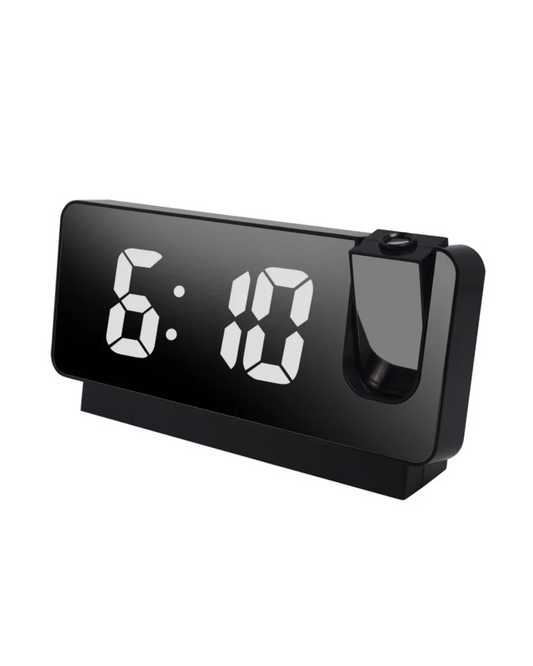 Smart Projection Alarm Clock - 180° Rotating LED Display Projects Time on Ceiling & Silent Operation