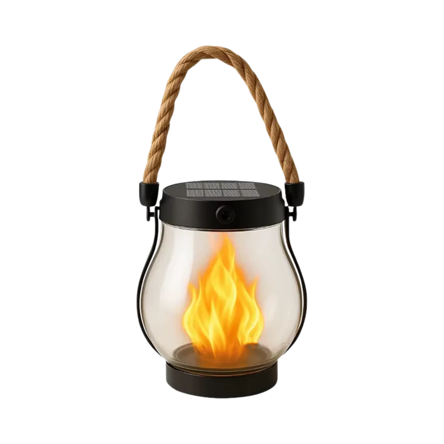 Solar Dancing Flame Lantern - Waterproof, Hemp Rope, Garden/Yard Decoration