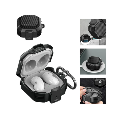 Switch Buckle Armor Case Cover for Samsung Galaxy Buds – Secure Lock Design with Buckle Hook, Protective Plastic Shell