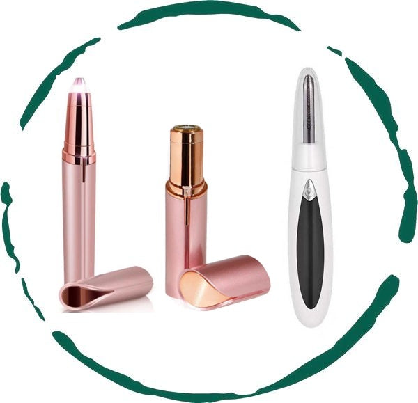Rechargeable Beauty Trio – Facial Hair Remover, Eyebrow Trimmer & Heated Eyelash Curler, LED Precision, Travel Ready