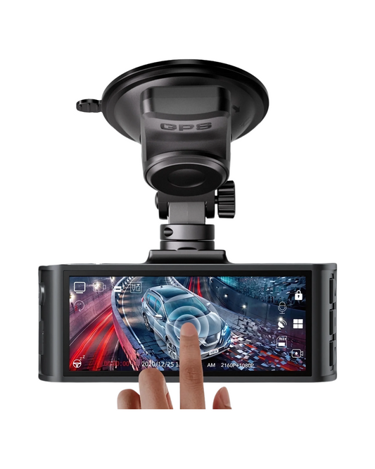 4K Touch Screen Dash Cam - Front/Rear with WiFi GPS & 128GB Card