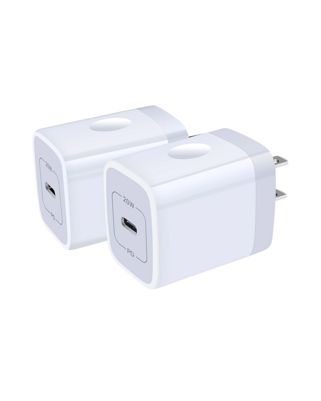 20W USB-C Wall Charger (2-Pack) - Fast Charging for iPhone/Samsung/Pixel
