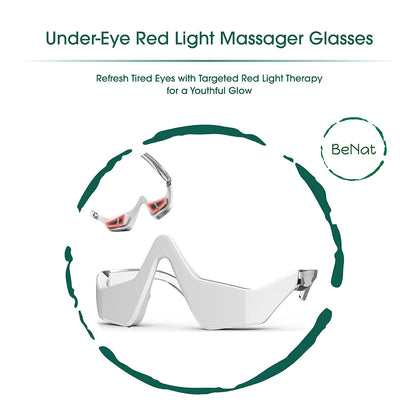 Under-Eye Red Light Therapy Massager – Dark Circle & Puffiness Reducer, Vibration Massage, USB Rechargeable