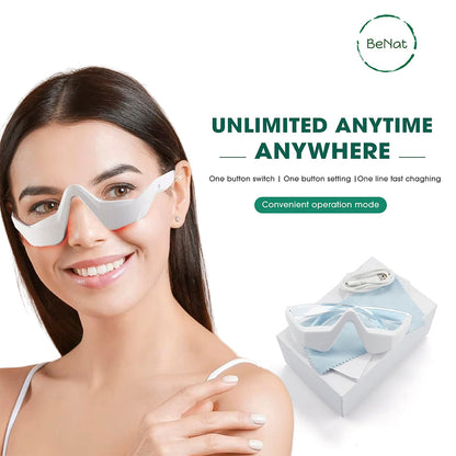 Under-Eye Red Light Therapy Massager – Dark Circle & Puffiness Reducer, Vibration Massage, USB Rechargeable